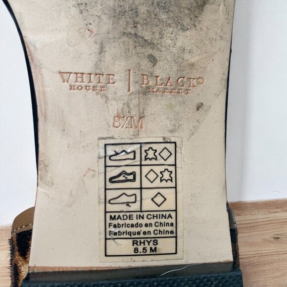 White House Black Market Rhys Leopard Print D'Orsay Leather Ballet Flats Sz 8.5 - Picture 10 of 10